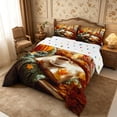 thumbnail image 3 of Erosebridal Fall Window Queen Comforter Set 3 Pieces,Cozy Autumn Comforter Sets Queen,Gold,Reversible,1 Comforter and 2 Pillowcases, 3 of 6