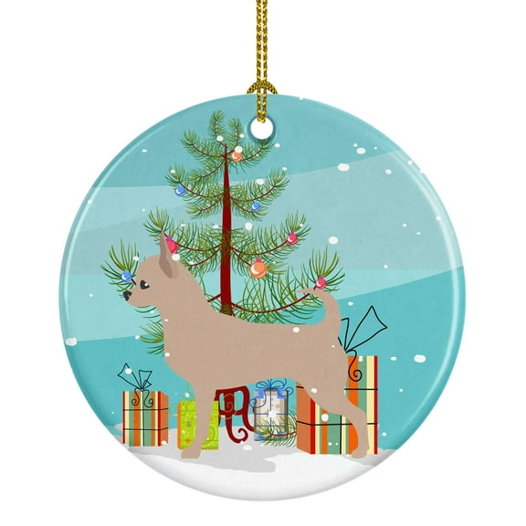 Chihuahua Merry Christmas Tree Ceramic Ornament