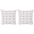 thumbnail image 1 of Ambesonne Flamingo Throw Pillow Cover 2 Pack, Heron Birds Watercolor, 16", Grey Vermilion White, 1 of 2