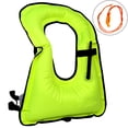 thumbnail image 1 of SHANNA Portable Inflatable Snorkel Vest Swimming Diving Life Jackets for Kids, Green, 1 of 8
