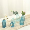 thumbnail image 6 of BalsaCircle 6 Mixed Blue Glass Flower Vases Embossed Vintage Design Party Events Home Decorations Supplies, 6 of 7