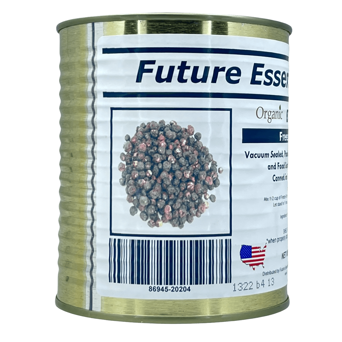 (Pack of 12 Cans) Future Essentials Freeze Dried Long Shelf Life Emergency Food Whole Blueberries #2.5/ 5oz/Can