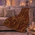 thumbnail image 5 of Vintage Acanthus Scroll Artwork Design autumn celebration Autumn Living, Warm Flannel Blanket for Living Room and Family Room, Festive autumn celebration Scene, Art Lovers autumn celebration Gift, 5 of 7