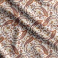 thumbnail image 1 of Soimoi Asian Paisley Print,Cotton Cambric, Quilting Fabric Sold by The Yard 42 Inch Wide, Medium Weight Cotton Fabric, SewingSupplies,White & Orange, 1 of 5