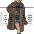 thumbnail image 4 of QATAINLAV Womens Faux Fur Long Coats Thermal Thick Long Sleeve Winter Coats Solid Color Casual Lapel Fleece Cardigans Streetwear, Coffee, S, 4 of 10