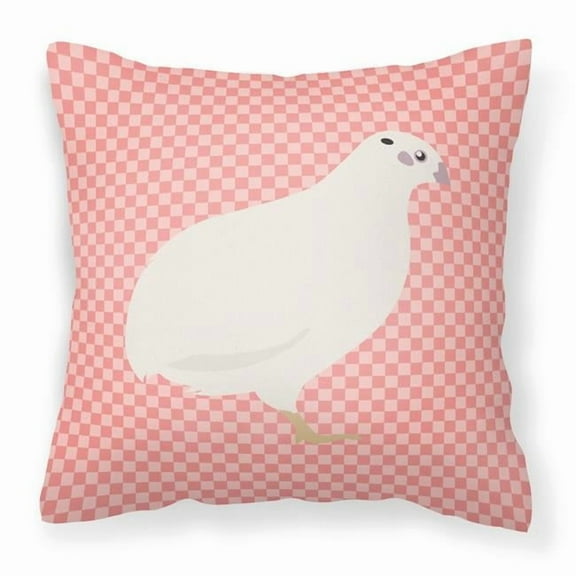 Carolines Treasures BB7957PW1818 Texas Quail Pink Check Fabric Decorative Pillow, 18 x 18 in.