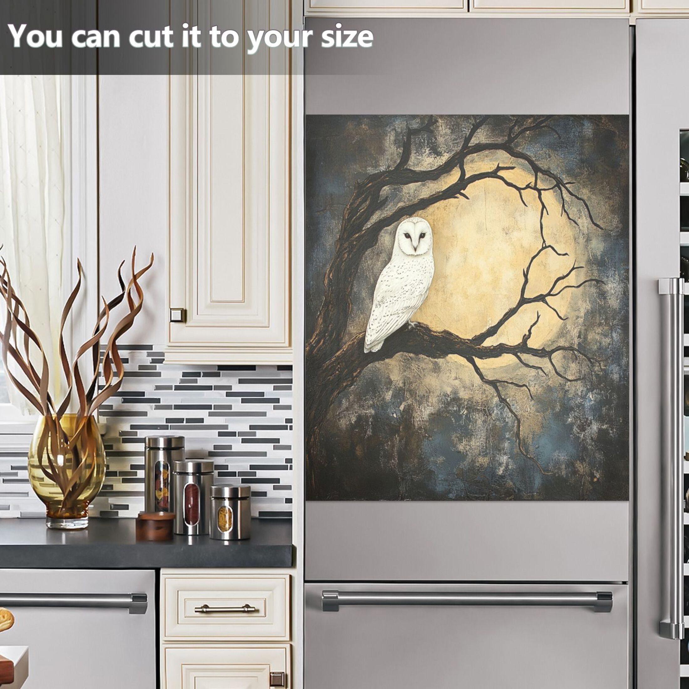 Dishwasher Magnetic Sticker 23x26 Inch Refrigerator Magnetic Sticker Washing Machine Magnetic Sticker Kitchen Panel Magnetic Sticker Home Decor Cool Owl Of The Night