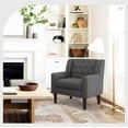 thumbnail image 4 of LUE BONA Upholstered Linen Accent Chair, Mid Century Living Room Chair for Living Room, Small Spaces, Carbon Gray, 4 of 7