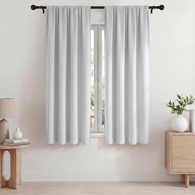 Blackout Cortinas, Cortinas Blackout Térmicas Aislantes 42x63 Pulgadas, Cortinas Oscurecedoras con Bolsillo para Barra para Sala de Estar y Recámara, Paneles de Tratamiento de Ventanas con Reducción