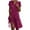 Hot Pink, variant on HOMBOM Hot Pink Dresses for Women Mid-Length Trendy A-Line V-Neck Bohemian Style Short Sleeve Holiday Beach Casual Dresses S