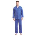 thumbnail image 2 of Amaxer Mens Cotton Flannel Pajama Set, Long Sleeve Button‑Down Top & Elastic Waist Long Pants, Breathable Sleep Loungewear, Size XXL, 2 of 6