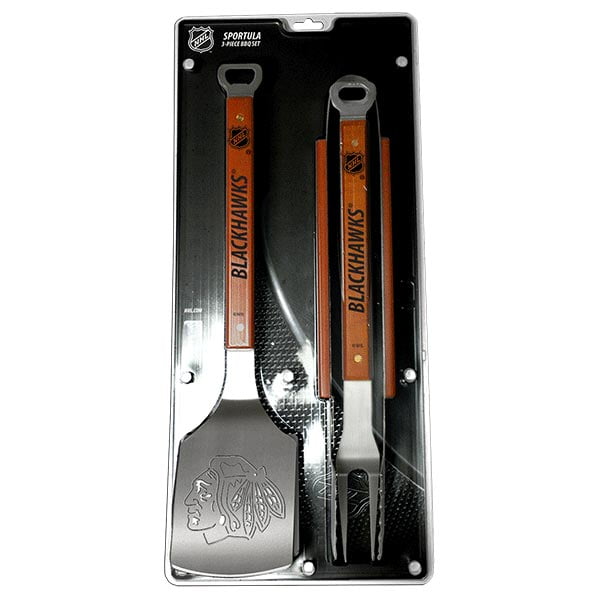 Chicago Blackhawks 3 Piece Barbecue Tool Set - Sportula