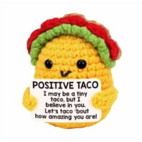 Handmade Mom Sister Gifts for Mothers Day Friends Birthday Gift for Women Men, Mini Positive Taco Emotional Inspirational Support Handmade Knitted Crochet Animals Idea Cute Desk Decor