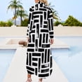 thumbnail image 5 of 2024 Vintage Striped Casual Dress Geometric Print Aesthetic Dresses Long Sleeve Retro Female V Neck Custom Oversize Chiffon Dress, 5 of 7