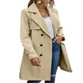 thumbnail image 3 of Manteau pour Femme à Manches Longues, à Revers, à Double Boutonnage, Trench avec Ceinture, 3 of 6