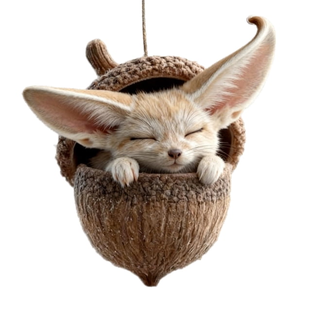 Adornos de animales del bosque con bellotas, colgantes de acrílico en 2D con forma de piña y animales para el árbol de Navidad, adornos navideños acogedores para la decoración del hogar