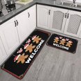 thumbnail image 3 of Kitchen Rug Set of 2 Anti Fatigue Christmas Kitchen Mats for Floor,Welcome Christmas Gingerbread Man Candy Kitchen Rugs and Mats for Bathroom,Room Bedroom (47x17+30x17 Inches), 3 of 7