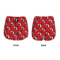 thumbnail image 3 of Rateoe Bulldog Red Printed 2 in 1 Women's Workout Shorts for Athletic Gym Running Shorts with Phone Pockets-Medium, 3 of 7