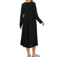 thumbnail image 3 of INSPIRE CHIC Women's Maternity Nursing Breastfeeding Dress Zip Front Tiered Long Sleeve Round Neck Pleated Midi Maternity Pregnancy Dress L Black, 3 of 6