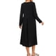thumbnail image 3 of Vestido de maternidad y lactancia para mujeres INSPIRE CHIC, con cremallera frontal, de manga larga, cuello redondo, plisado, midi, para el embarazo, color negro, 3 of 6