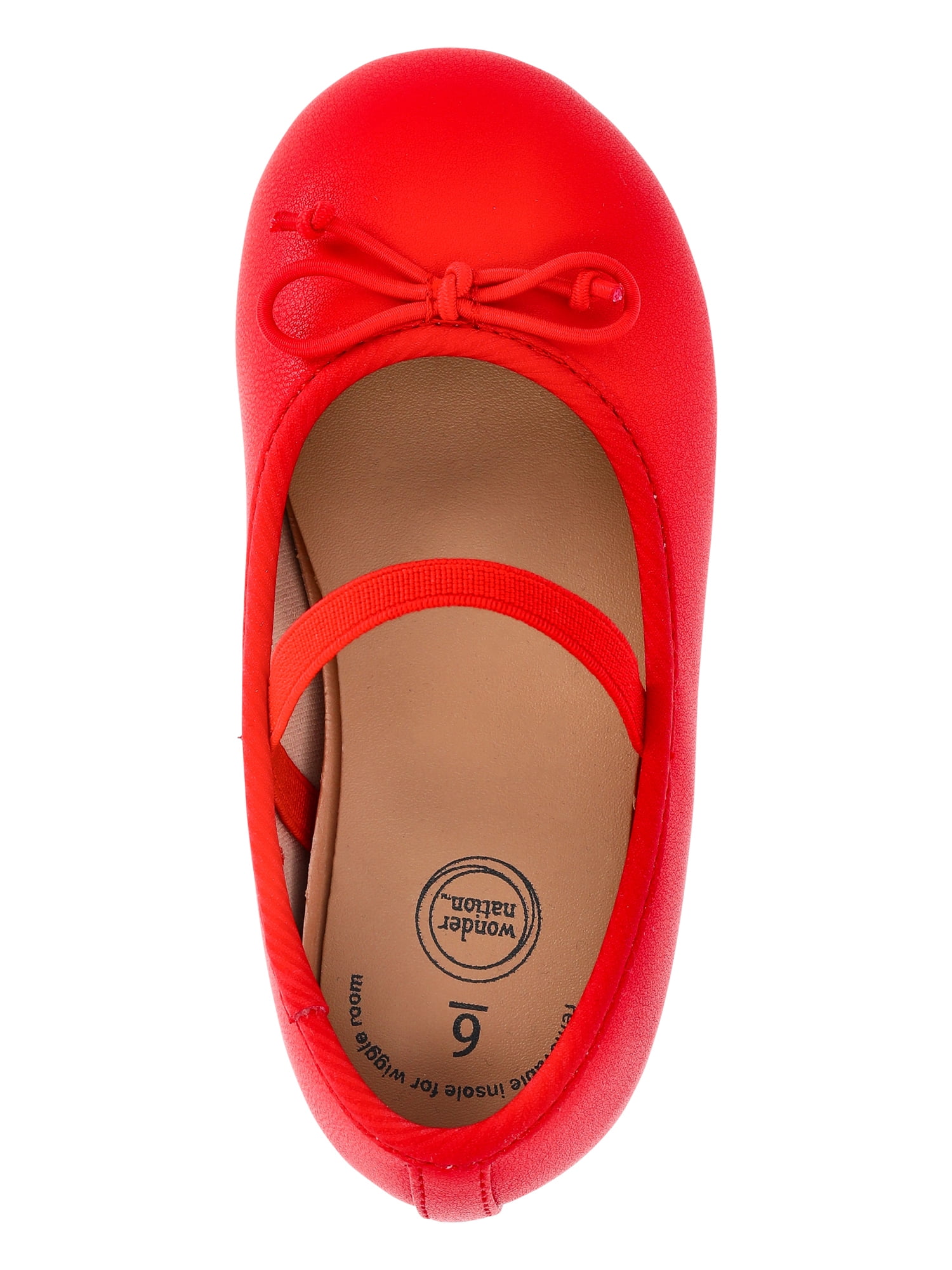 Wonder Nation Baby Girls Bow Ballet Dress Shoes