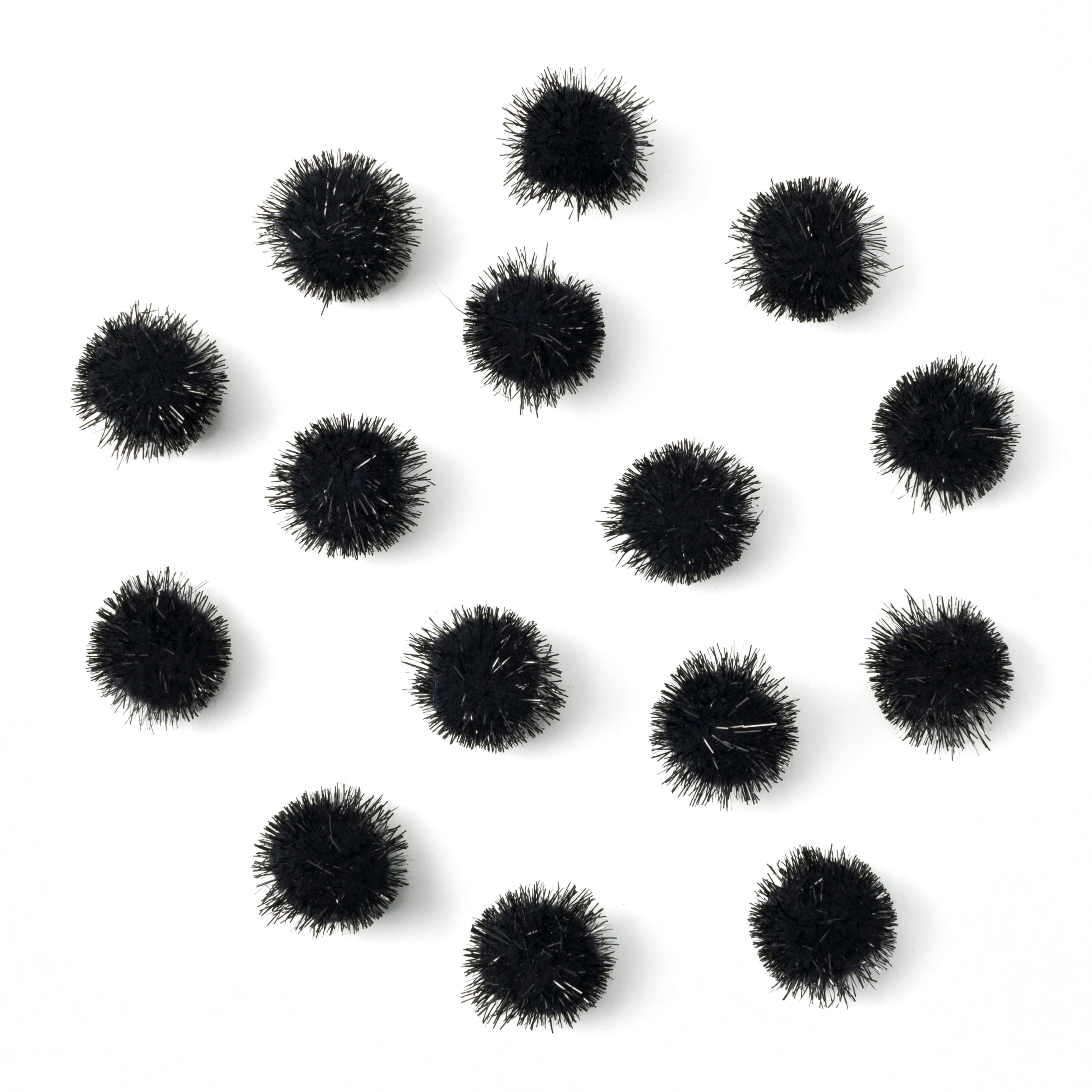 24 Packs: 15 ct. (360 total) 3/4" Black Sparkle Pom Poms by Creatology™