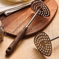 thumbnail image 2 of Herramienta de machacador de alimentos para bebés para bebés de cocina, machacador de tater, gadgets de cocina lisos de madera de acero inoxidable, 2 of 8