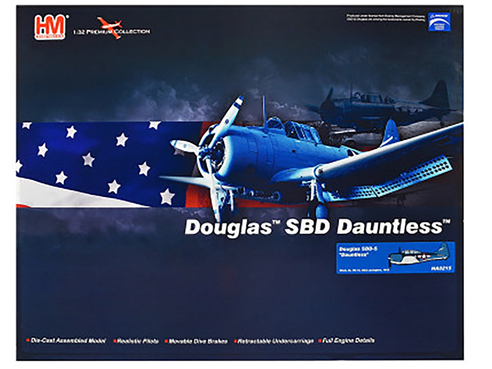 Douglas SBD-5 Dauntless Bomber Aircraft "VB-16, USS Lexington" (1943) US Navy 1/32 Diecast Model by Hobby Master