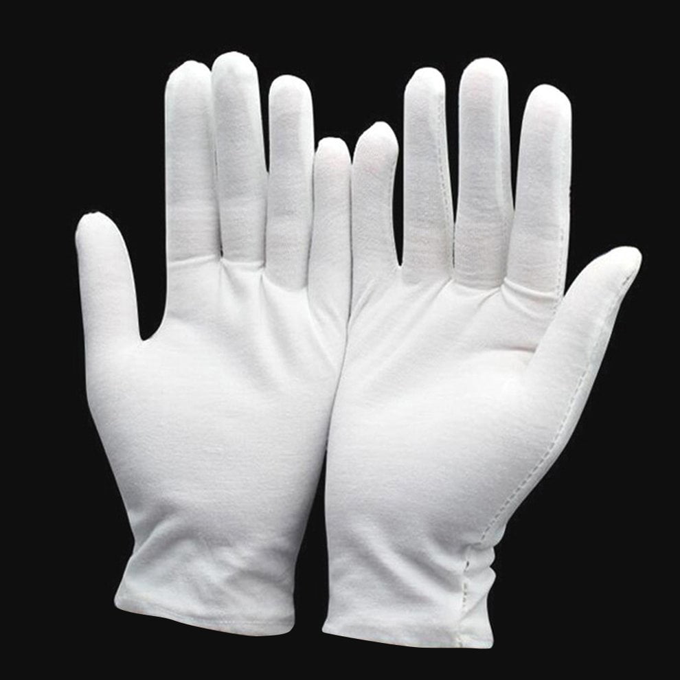 White Padded Protective Work Gloves Cotton Moisture Absorption Heat ...