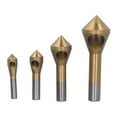 thumbnail image 2 of 4PCS Titanium Coated Countersink Drill Bits 90 Degree Chamfer Tool High Speed Steel Chamfer Mill, 2 of 5