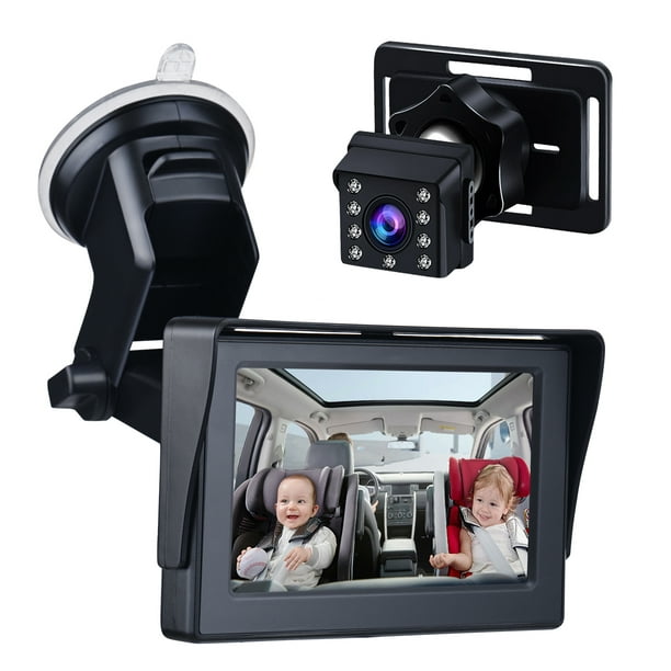 Miroir de voiture pour enfants Baby View Caméra de siège arrière avec  fonction de vision nocturne HD Affichage du miroir de voiture pour observer