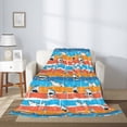 thumbnail image 2 of Disketp Shark On Line Cozy Flannel Fleece Throw Blanket: Has a velvety texture for All Seasons - Perfect for Women, Men, & Kids"40"x30", 2 of 6