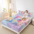thumbnail image 3 of jejeloiu Cute Cartoon Princess Queen Sheet Sets For Girls,Magical Initial Alphabet P Bed Set For Kids,4 Pieces, 3 of 6