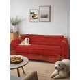 thumbnail image 6 of Red Wood Grain Couch Cover for 2 Cushion Couch, Farmhouse Vintage Wooden Rustic Planks Washable Love Seat Sofa Covers Slipcover, Throw Sofa Covers for Pets, Furniture Protector 71"x102", 6 of 9