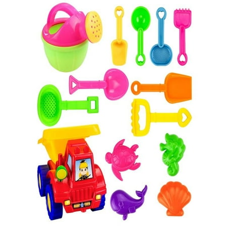 Iuhan 14PCS Kids Beach Toys Set Molds Tools Sandbox Toys On Summer Beach Holiday