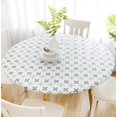 thumbnail image 6 of Rally Home Goods Indoor Outdoor Patio Round Fitted Vinyl Tablecloth, Flannel Backing, Elastic Edge, Waterproof Wipeable Plastic Cover, Lucky 4-Leaf Clover Patterns for 5-Seat Table of 36-42’’ Diameter, 6 of 8