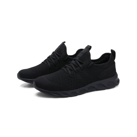 

Tenmix Unisex Casual Shoe Flat Fashion Sneaker Lace Up Sneakers Sport Shoes Work Breathable Comfort Black 6