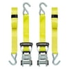 SmartStraps 1-1/2 in. x 14 ft. Yellow Commercial Rachet Tie Down Straps, Padded Handle, 1,667 lb. Safe Work Load - 2 pack