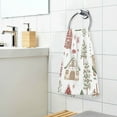 thumbnail image 3 of Yayeee 2 Pack Hand Towels for Bathroom 100% Cotton 16" x 28" Kitchen Towel, Brown Christmas House, 3 of 7