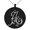 Black, variant on Stainless Steel Letter A Initial Floral Monogram Engraved Small Medallion Circle Charm Pendant Necklace