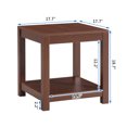 thumbnail image 3 of Yardi Yard Wood Square 18" End Side Table with 2 Open Storage Shelf for Small Spaces Brown, 3 of 8