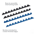 thumbnail image 3 of Norsk Reversible EVA Foam Exercise Mats - 6 Tiles with Edge Pieces, 24"x24" Interlocking Gym Flooring, Anti-Slip Workout Mats (Blue-Black), 3 of 6