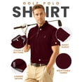 thumbnail image 3 of NY Threads Men's Golf Polo Shirt UPF 70+ Regular Fit Moisture Wicking Quick Dry Performance Short Sleeves Polo, X-Large, Maroon, 3 of 8