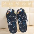 thumbnail image 2 of Fotbe Space Pantuflas Peludas para Mujer con Estampado, Zapatillas de Peluche, Zapatos de Invierno para Casa, Uso Interior y Exterior-Large, 2 of 8