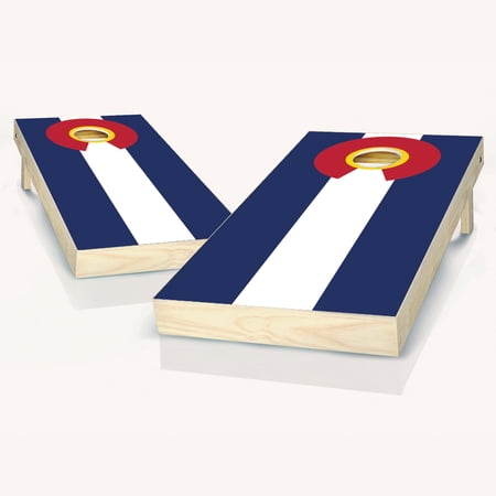 Skip's Garage Colorado State Flag Solid Wood Cornhole Board Set