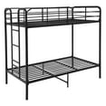 thumbnail image 3 of Your Zone Kids Metal Twin over Twin Quad Bunk Bed with Ladder and Guardrails, Black, 3 of 9