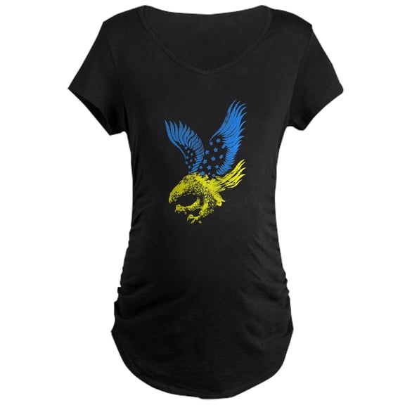 CafePress - Cool Ukraine Flag Ukrainian Prid Maternity T Shirt - Maternity Dark T-Shirt