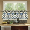 thumbnail image 4 of Yayeee Kitchen Curtains Tier Set of 2 Light Filtering 57"x24" Over Sink Window Panels, Blue Floral, 4 of 7
