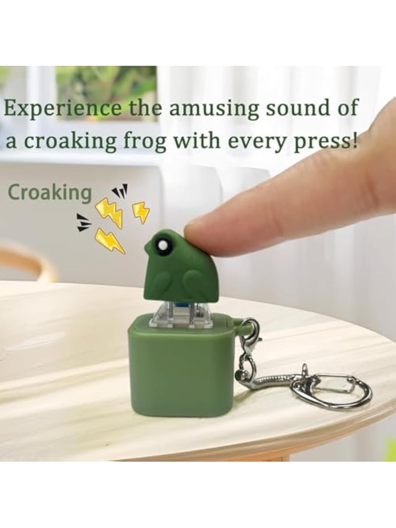 Croaking Frog Keychain – Rechargeable Frog Croaking Fidget Toy