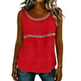 thumbnail image 4 of BUIGTTKLOP Tank Tops for Women Sleeveless Shirts Crochet Crewneck T Shirts Loose Fitted Summer Beach Top, 4 of 5